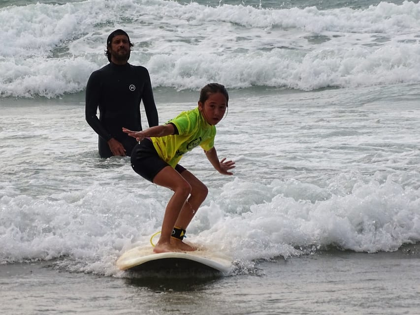 Biarritz: 1.5-Hour Group Surf Lesson - In the waves: from small white waves to bigger green ones