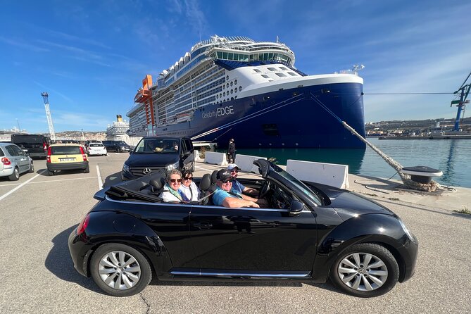Drive by cabriolet from Marseille cruise port to cassis - Notre-Dame de la Garde and La Major: two stops that teach the city’s shape