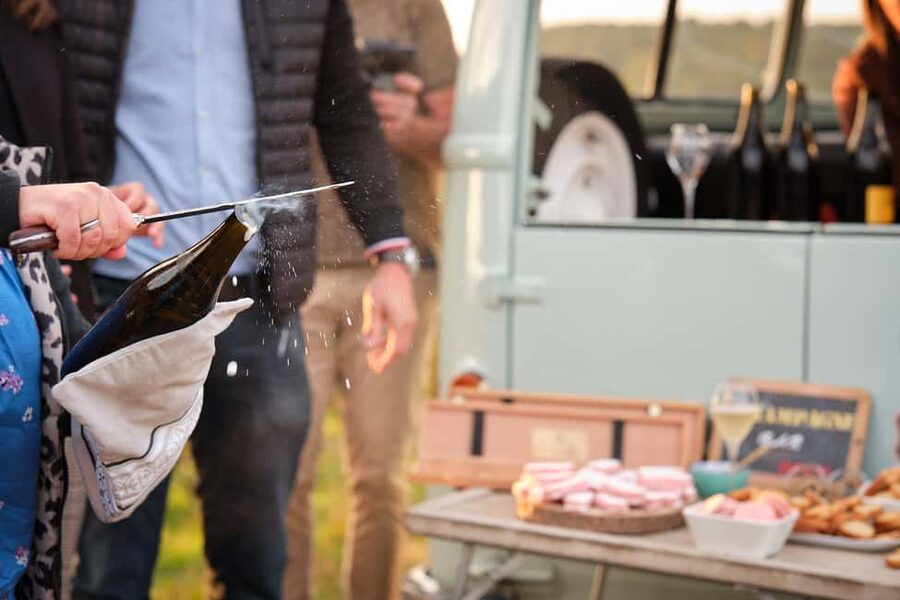 From Epernay : Champagne tasting with a vintage car - Sabrage: do it, or just enjoy watching