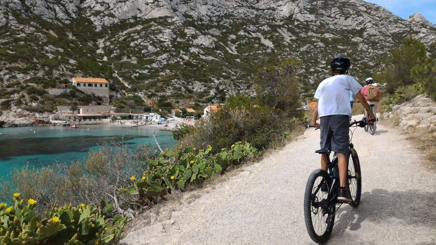 From Marseille: Calanques National Park E-Mountain Bike Tour - Getting ready on the e-mountain bike before you tackle climbs