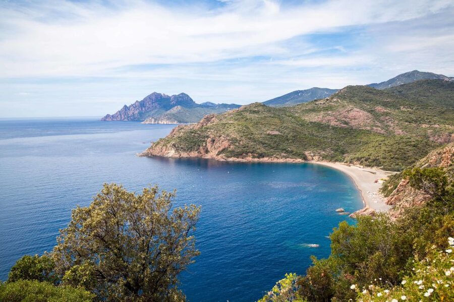 From Porto: Boat tour to the Calanches of Piana & Capo Rosso - First Stop: Ficajola Beach, a Sea-Only Cove