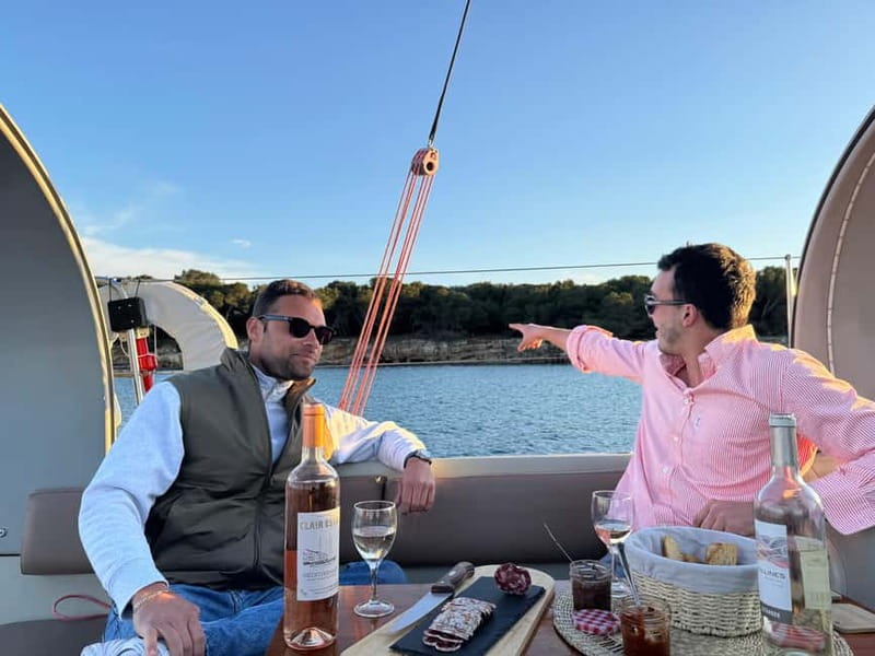 Golf Juan: Sunset Sailing Cruise with aperitif at the Island - Sainte-Marguerite Island Swim Stop, Apéro, and Snorkeling Gear