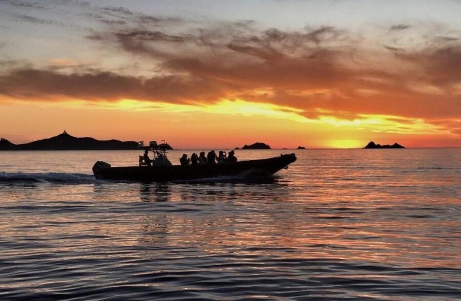 Magic Sanguinaires Sunset from Ajaccio/Porticcio – Aperitif - The Mezu Mare stop: lighthouse views and volcanic rock