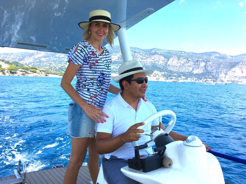 Nice: Private French Riviera Solar Boat Cruise - Eze from sea level: why the cliff village feels special