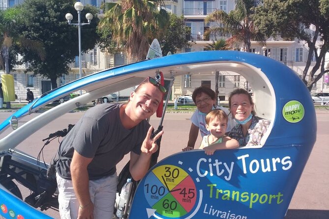 Nice: private guided Tour by electric taxi bike - French Riviera Tour: Baie des Anges, Old Nice, and Place Masséna