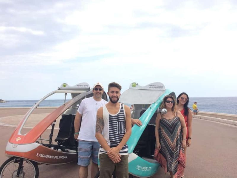 Nice: private guided Tour by electric taxi bike - Prestige Tour: Art Deco streets, Saint-Nicolas Cathedral, and the Negresco lineup