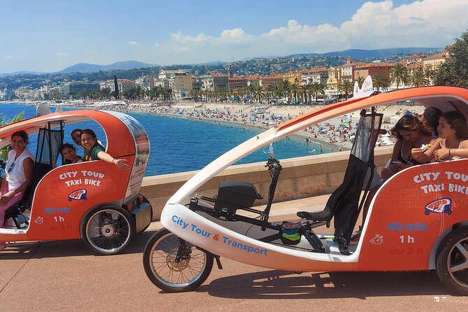 Nice: Visit of Nice by electrically assisted bike taxi 1 hour. - Old Nice streets and Place Rossetti: where you get the real flavor