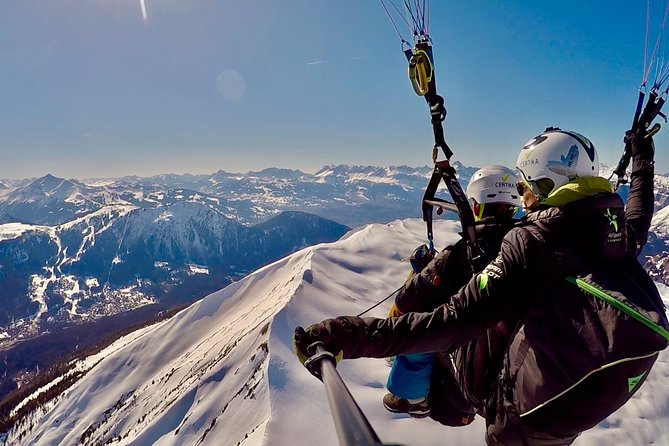 Paragliding Tandem Flight over the Alps in Chamonix - The flight itself: Mont Blanc and the Alps at human scale