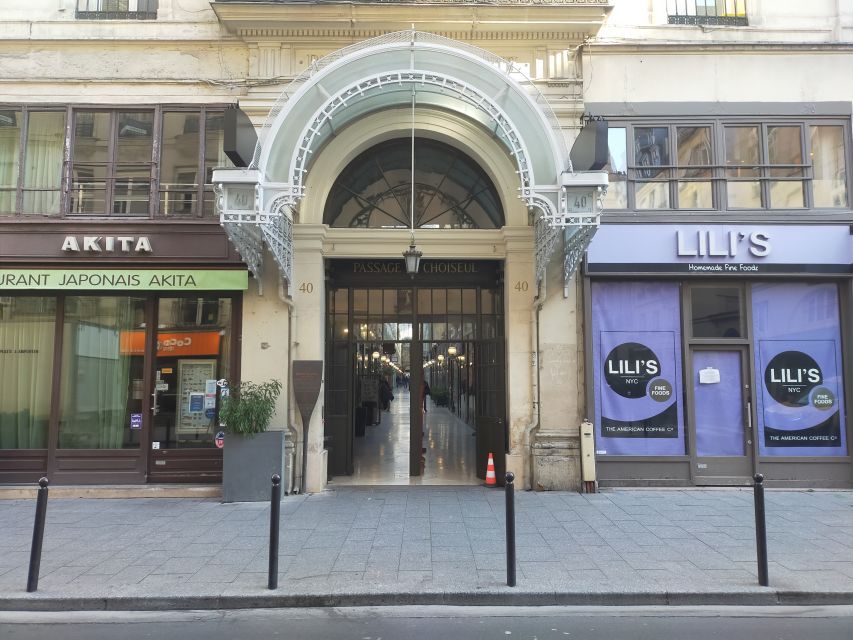 Paris: Covered Passages Walking Tour - Passage Choiseul: Sunlight, Glass Roofs, and Tiled Floor Details