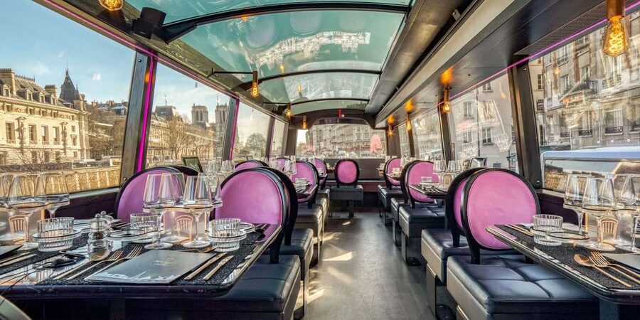 Paris: Cultural Night Bus Tour with Dinner On Board - Your view from 4 meters up, rooftop-style