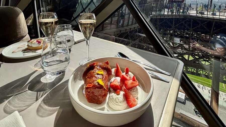 Paris: Eiffel Tower Dining, Gustave Menu at Madame Brasserie - What you do after dessert: roaming level 1 and interactive exhibits