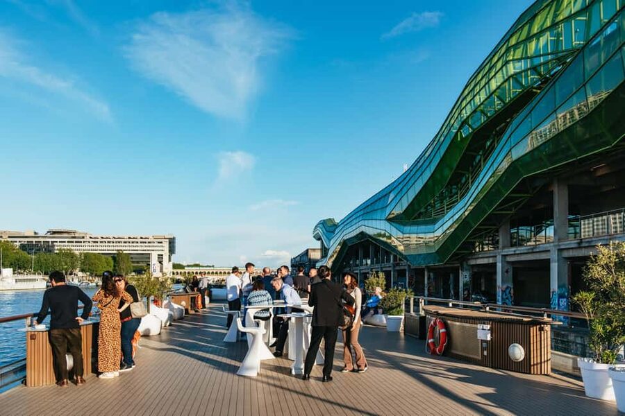 Paris: Gourmet Dinner Cruise on Seine River with Live Music - Diamant Bleu and the view setup on the water