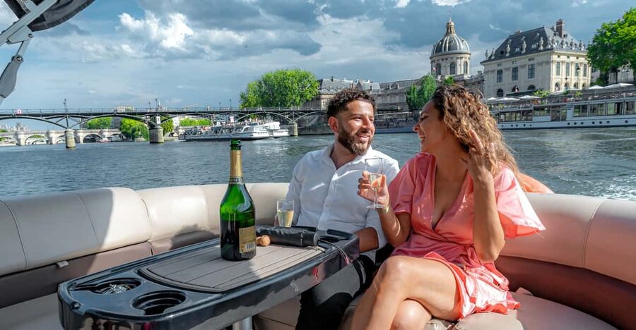 Paris: Seine River Private Guided Pontoon Boat Cruise - A private pontoon cruise that feels like your own Seine night out