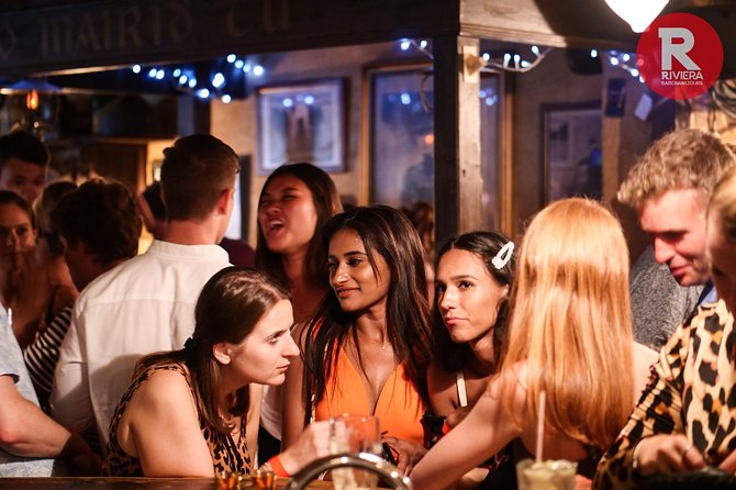Riviera Bar Crawl Party with Free Shots and VIP Entry - Cours Saleya and Marche aux Fleurs: bar break with Old Town character