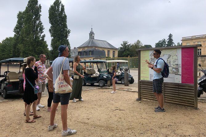 Versailles Golfcart & Bike Guided Tour: Gardens Hamlet Fountains - Palace of Versailles after peak hours at 3:30: timed entry, self-guided inside